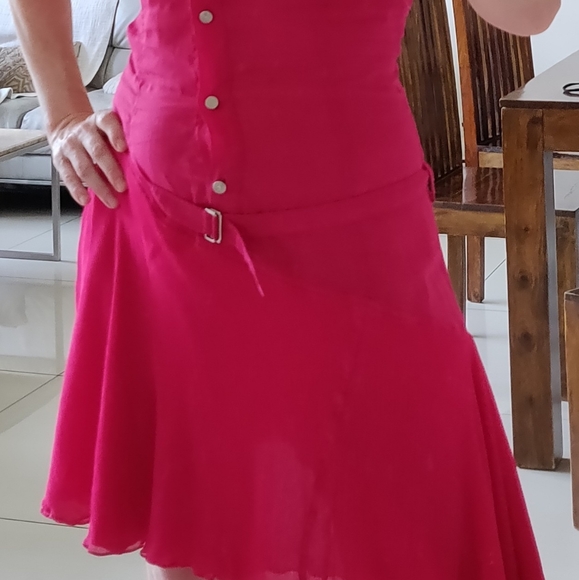 BGN (France) Fuchsia Dress with asymmetric skirt - Picture 5 of 5